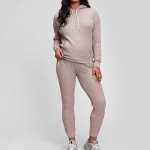 NWOT Gap Maternity Waffle Hoodie & Sweats Set - Dusty Rose
